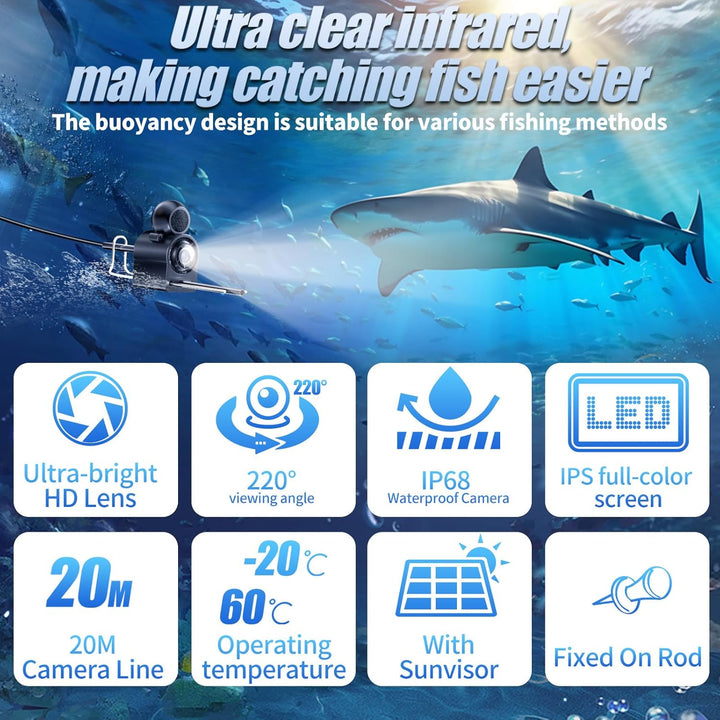 3T6B Fishfinder, Unterwasserkamera Angeln mit wasserdichtes Objektiv, Host IP65 wasserdicht, Weitwin