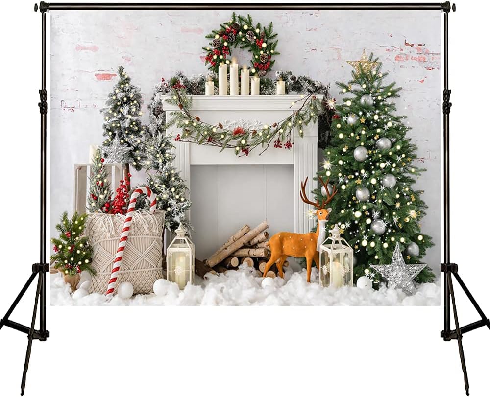 Kate 7x5ft/2,2x1,5m Hintergrund für Weihnachten Weisser Backstein Hintergrund für Kinder Fotografie
