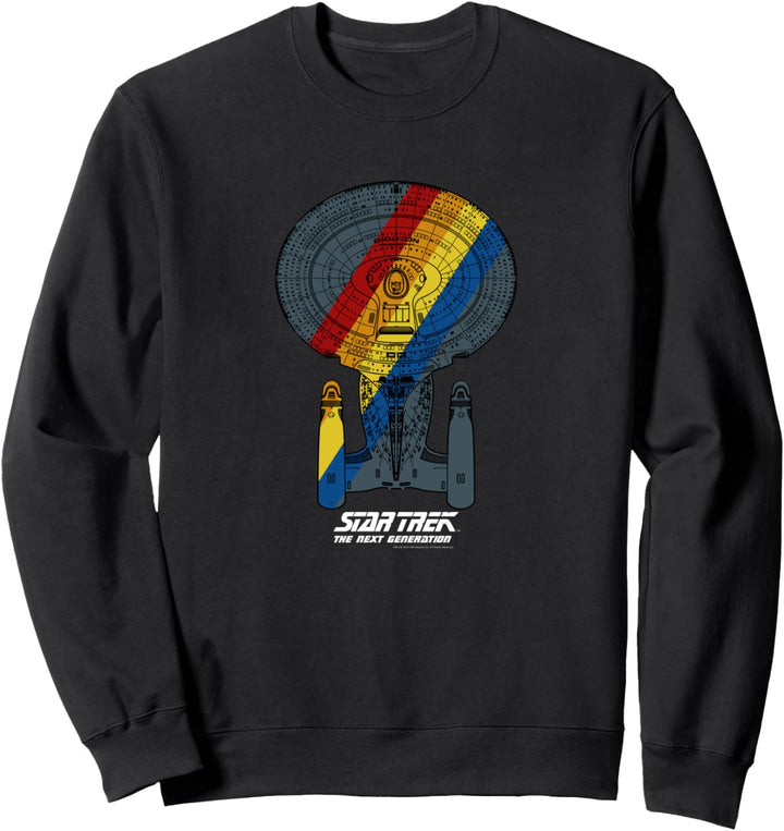 Star Trek Next Generation Retro Rainbow Ship Sweatshirt