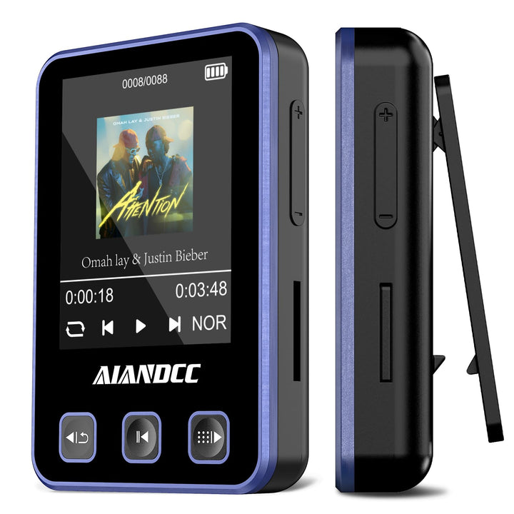 MP3 Player Bluetooth 5.3 mit Sport Clip und Sportarmband, mp3-player mit 1,77 Zoll TFT Farbbildschir