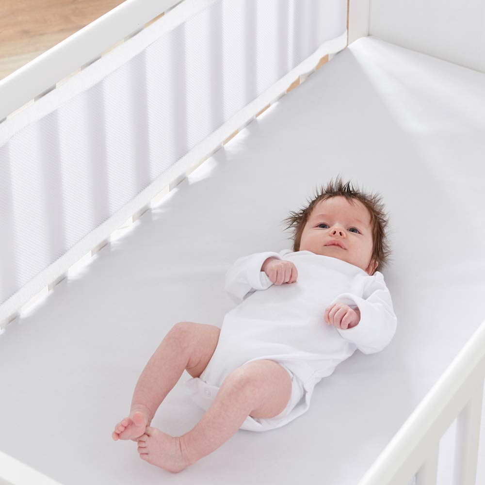 Purflo Nestchen | Babybettumrandung | Kinderbettumrandung | Atmungsaktive Nestchen | Weiches Weiss