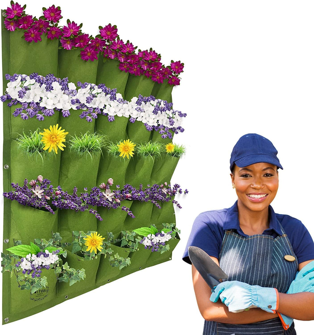 Zerodis Wachsen Taschen 36 Taschen im Freien vertikale Pflanze Taschen Greening Blume Pflanzen Tasch