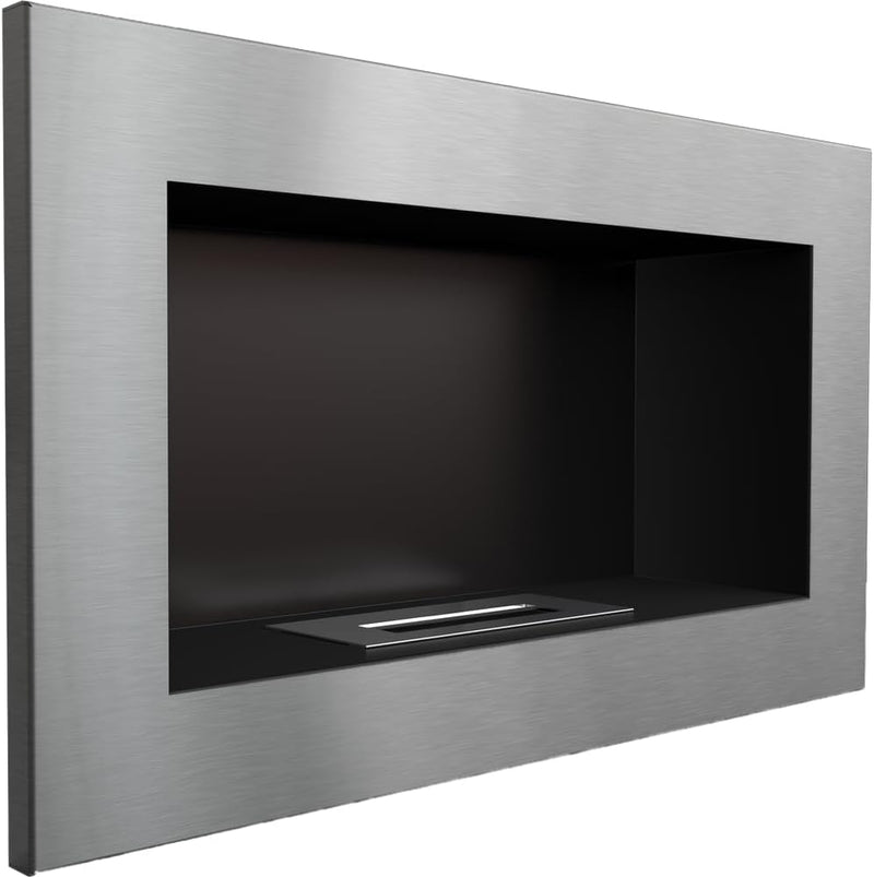 KRATKI Biokamin Dekorativ-Wandkamin Golf schwarz Geschlieffen 374mm x 648mm TÜV - Rheinland geprüft
