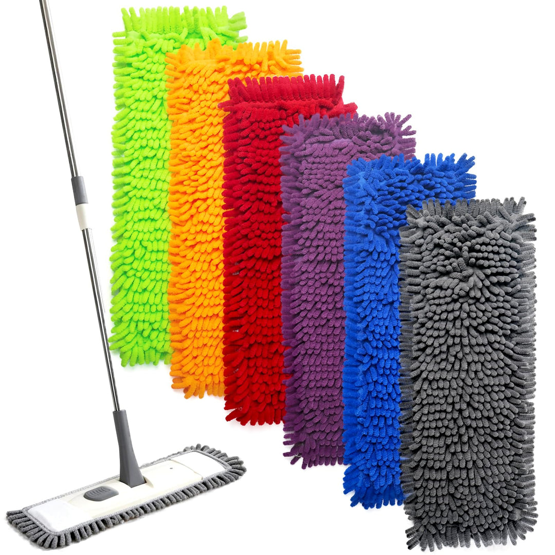 Mikrofaser Wischmopp Bezug, 6PCS Bodenwischer Bezug Stark Saugfähig, Wischbezug Leicht zu Reinigen,