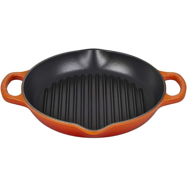 LE CREUSET Signature Hohe runde Grillpfanne aus Gusseisen, für alle Herdarten und Backöfen, 25 cm, O
