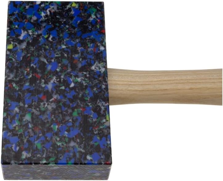 STUBAI SPENGLERHAMMER eckig 155 × 85 × 35 mm | Kunststoffkopf bunt | Hickorystiel ergonomisch | spli