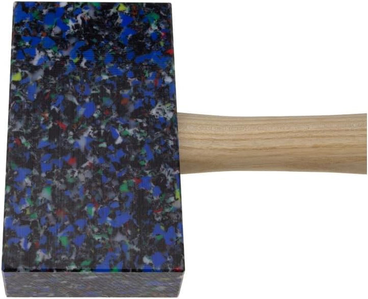 STUBAI SPENGLERHAMMER eckig 155 × 85 × 35 mm | Kunststoffkopf bunt | Hickorystiel ergonomisch | spli