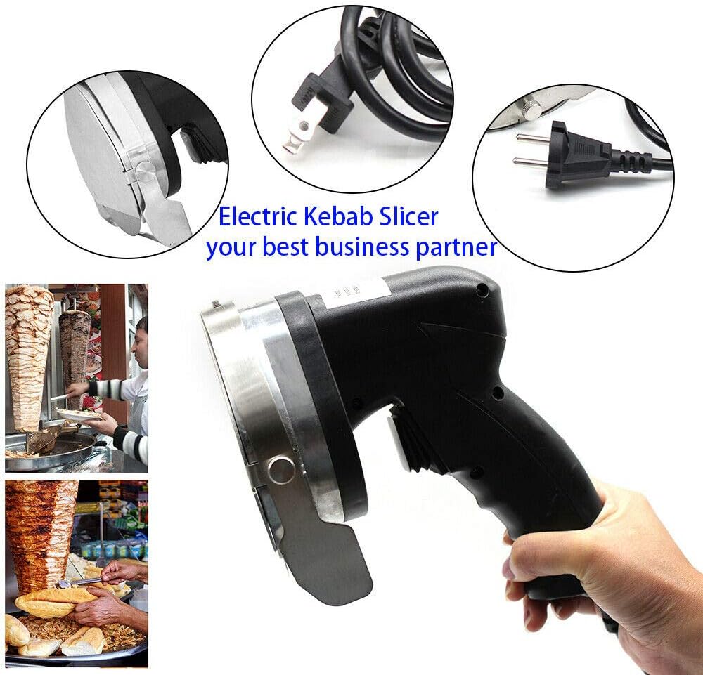 Bathrena Dönermesser, 80W Dönerschneider Kebabschneider Gyrosmesser Messer Döner Elektrisch Commerci