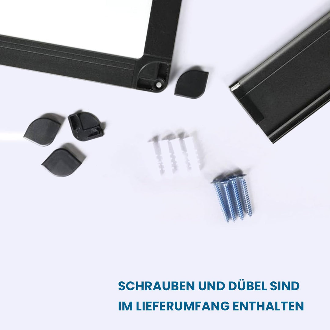 IVOL Eco Magnetic Whiteboard 45x60 | Modernem Schwarzem Rahmen | Magnettafel Whiteboardwand Magnetwa