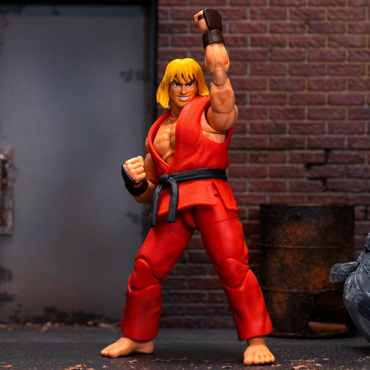 Jada Toys Street Fighter Figur Ken (15 cm) - bewegliche Sammel- und Actionfigur aus Street Fighter 2