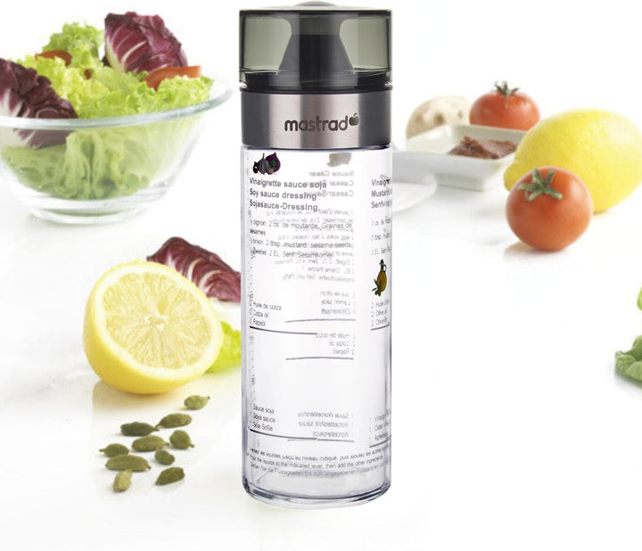 Mastrad - Salatdressing Shaker Glas – 350 ml – Messskala &amp; Rezepte – Luftdicht – Für Vinaigrette, Ca