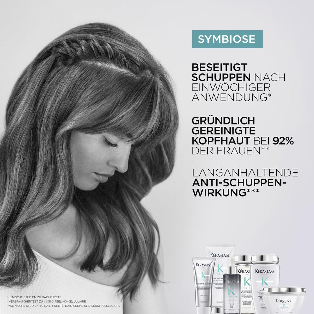 Kérastase, Symbiose, Anti-Schuppen Pflegeroutine mit Peeling, Shampoo, Haarspülung und Haarserum, Fü