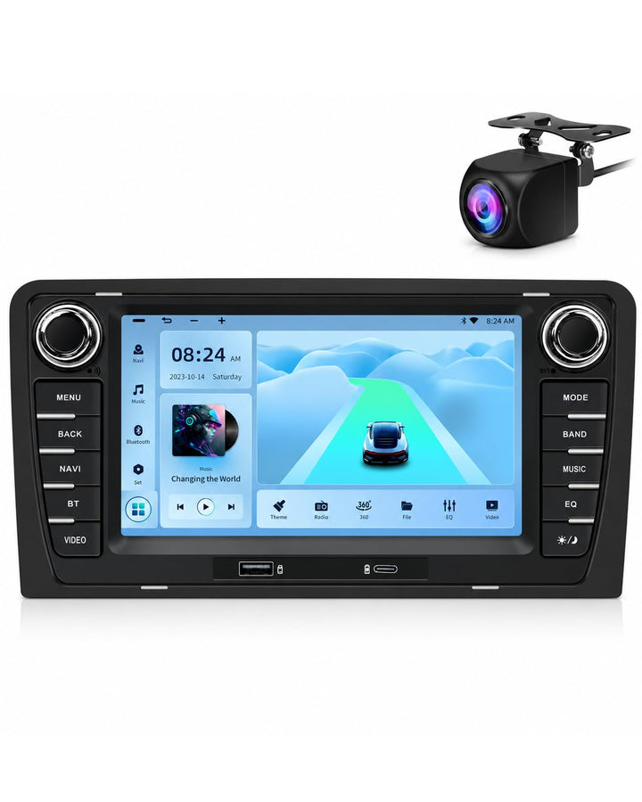 Autoradio Audi A3 8P S3 RS3, Wireless CarPlay Android Auto, USB-C, CANbus Audi A3 8P-Style B, Audi A