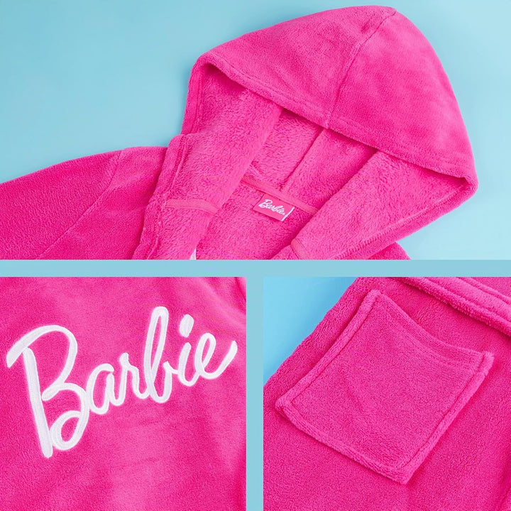 Get Trend Bademantel Mädchen, Flauschig mit Prints von Stitch und Angel, Barbie, Disney Prinzessinne
