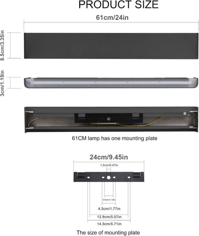 Klighten LED Wandleuchte Dimmbar Innen mit Fernbedienung, Up Down Wandlampe Modern, Für Wohnzimmer S