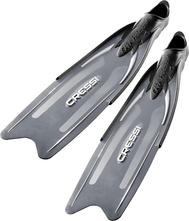 Cressi Gara - Lange Flossen für Apnoe / Freitauchen - High Performance Professional LD Silver 46/47,