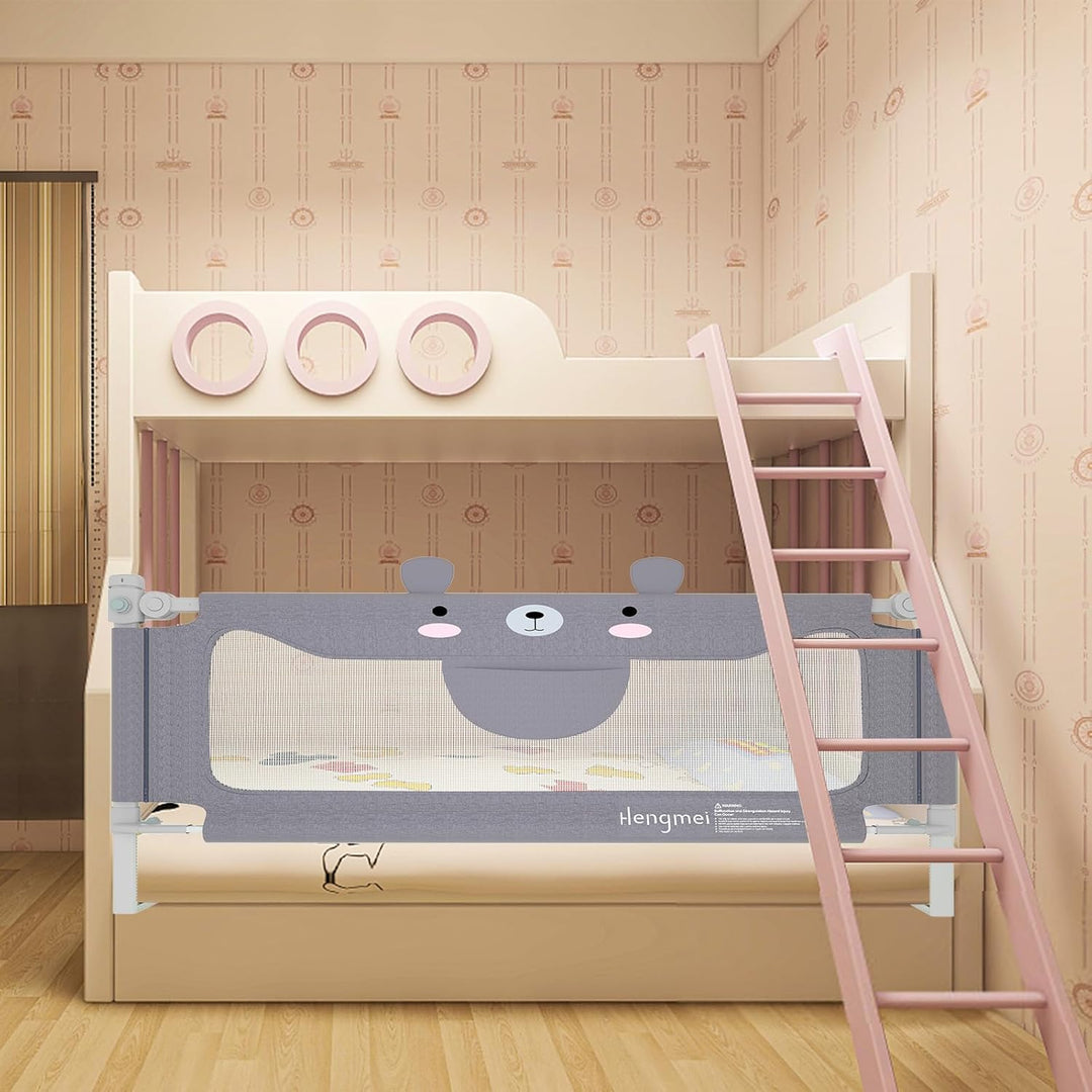 Bettgitter Rausfallschutz Bett Höhenverstellbar 150cm Bettschutzgitter mit Schnallendesign für Babys