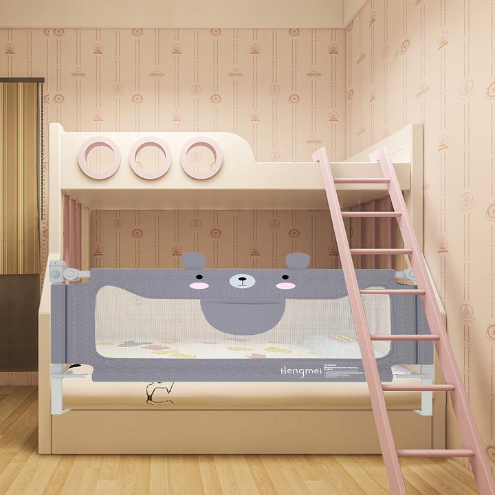 Bettgitter Rausfallschutz Bett Höhenverstellbar 150cm Bettschutzgitter mit Schnallendesign für Babys