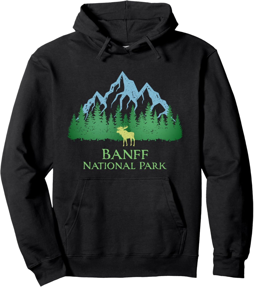 Banff National Park Alberta Canada Elchbäume Vintage Look Pullover Hoodie