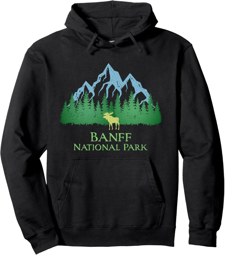 Banff National Park Alberta Canada Elchbäume Vintage Look Pullover Hoodie