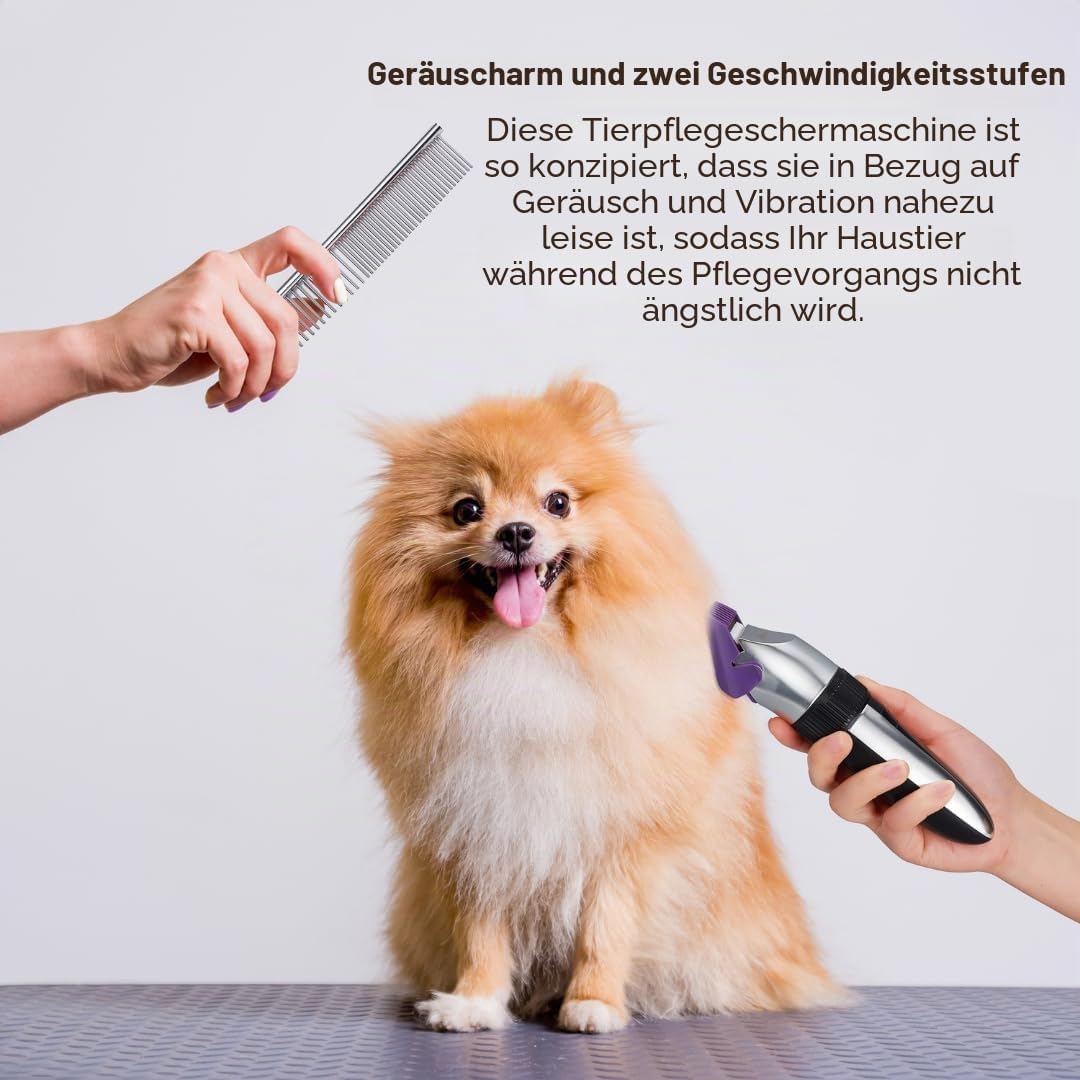 BarberBoss Kabelloser Haustier-Fellpflege-Clipper – Keramikklingen, LED-Display, schnelles Aufladen,