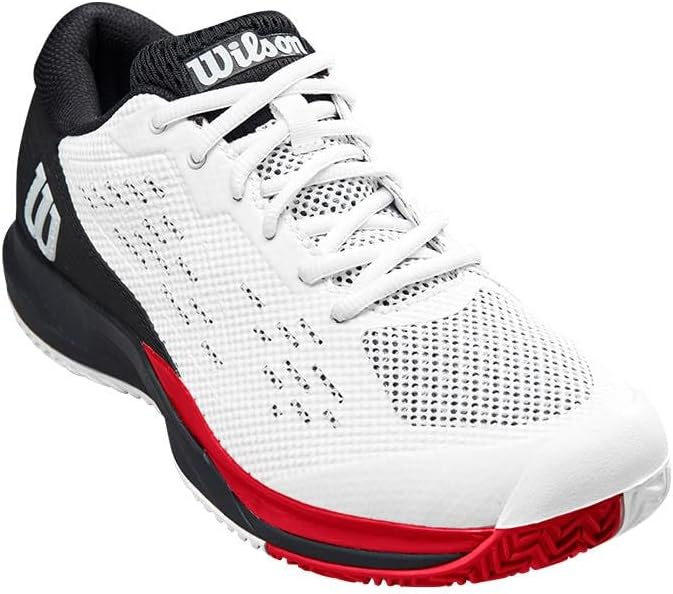 Wilson Herren Rush Pro Ace Tennisschuh 42 EU White Black Poppy Red, 42 EU White Black Poppy Red