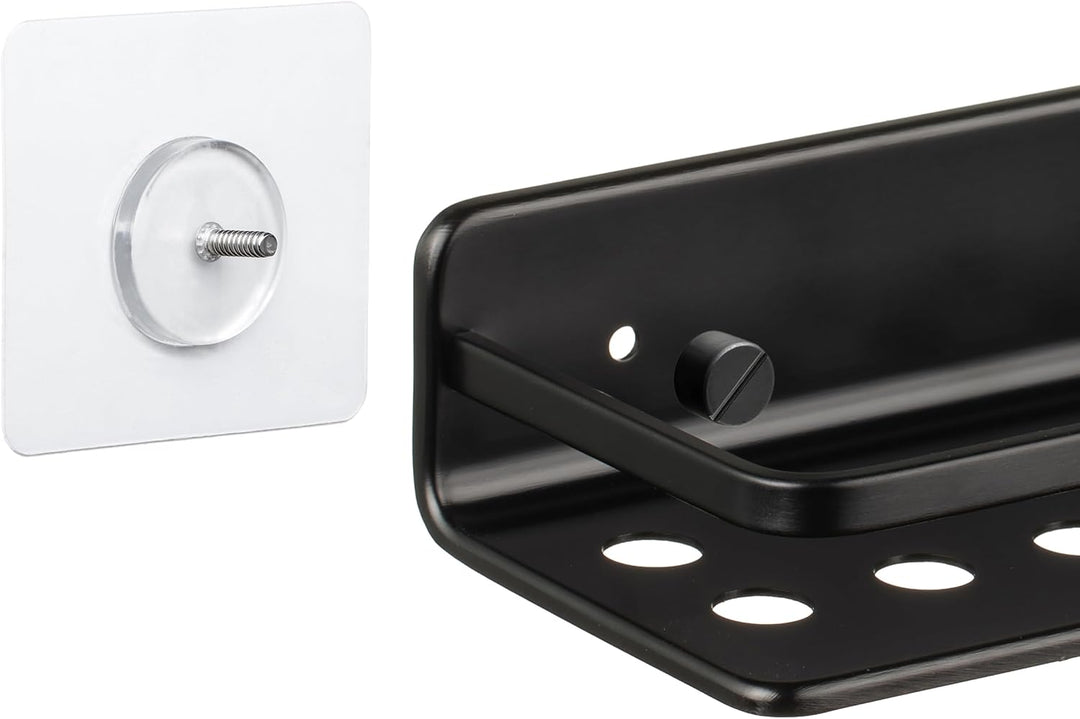 TATAY Duschablage Ohne Bohren Eckig Aluminium | Mit Schrauben und Quick Fix Befestigungssystem | Feu