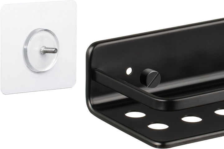TATAY Duschablage Ohne Bohren Eckig Aluminium | Mit Schrauben und Quick Fix Befestigungssystem | Feu