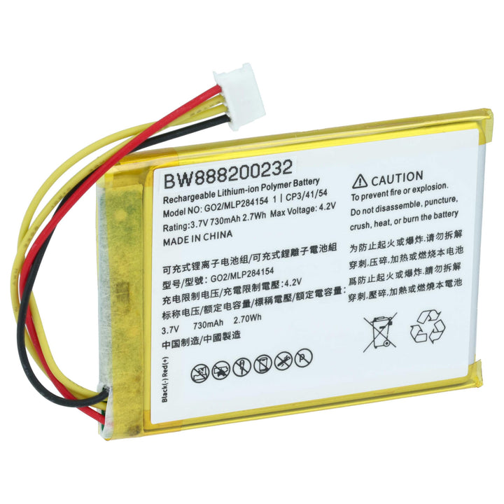 vhbw Akku kompatibel mit JBL Go 2H, 2 Lautsprecher Boxen Speaker (730mAh, 3,7V, Li-Polymer)
