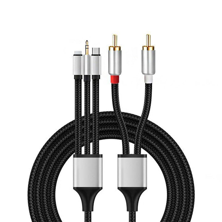 Cinch Kabel, Telefon zu Phono AUX RCA Audio Adapterkabel, 3,5mm Klinken Buchse/USB Typ C zu 2 x Cinc