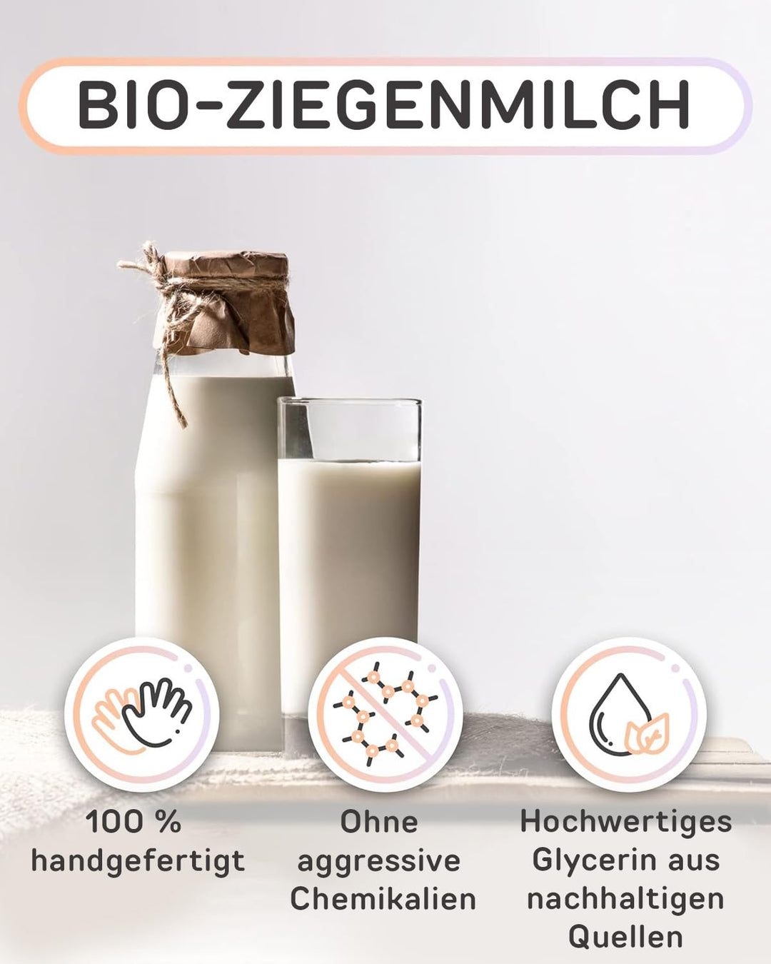 1 kg BIO Ziegenmilch Seifenbasis zur Seifenherstellung - SLS & SLES Frei - Glycerinseife Rohseife zu