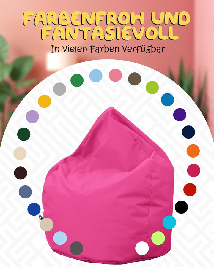PATCH HOME Patchhome Sitzsack Tropfenform mit Reissverschluss Nachfüllbar - für In &amp; Outdoor - mit S