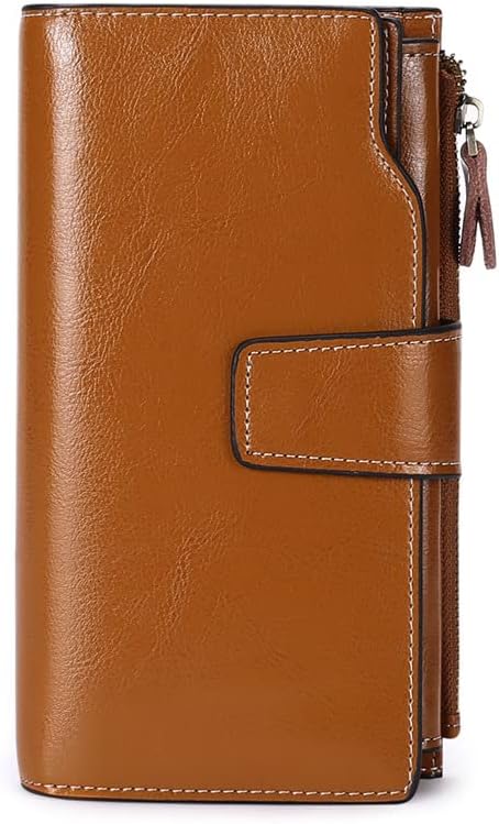 TeeYee Damen Mädchen Lange LederGeldbörse Faltmappe Lederhandtasche Grosse Kapazitäts Geldbeutel mit