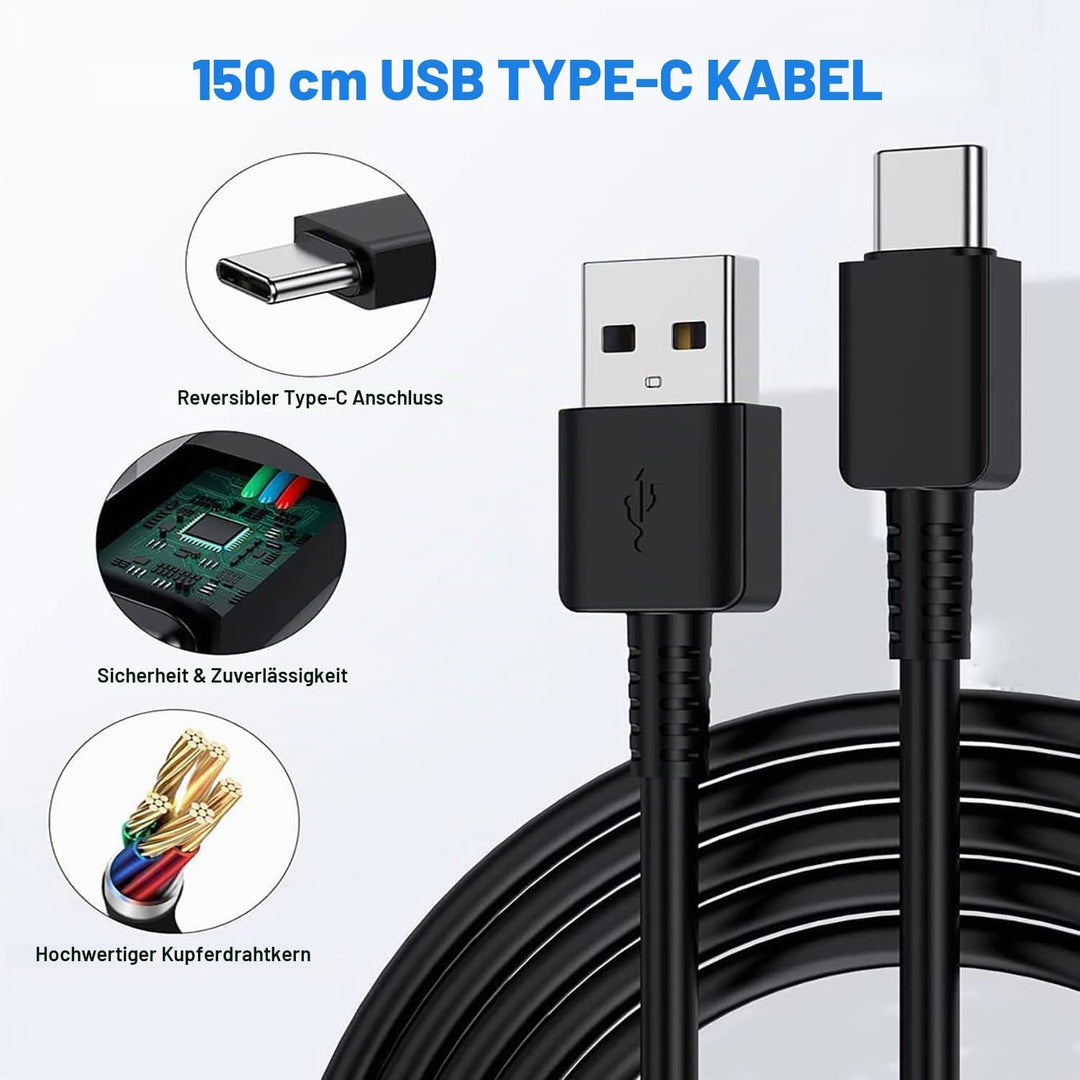 (2er Pack) USB Ladegerät mit 1,5m Ladekabel USB C Für Samsung Galaxy A16 A15 A14 A13 A05s A04s A55 A