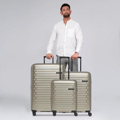Pactastic Hartschalen Koffer-Set 3-teilig | hochwertiges Polypropylen Material | mit Dehnfalte erwei