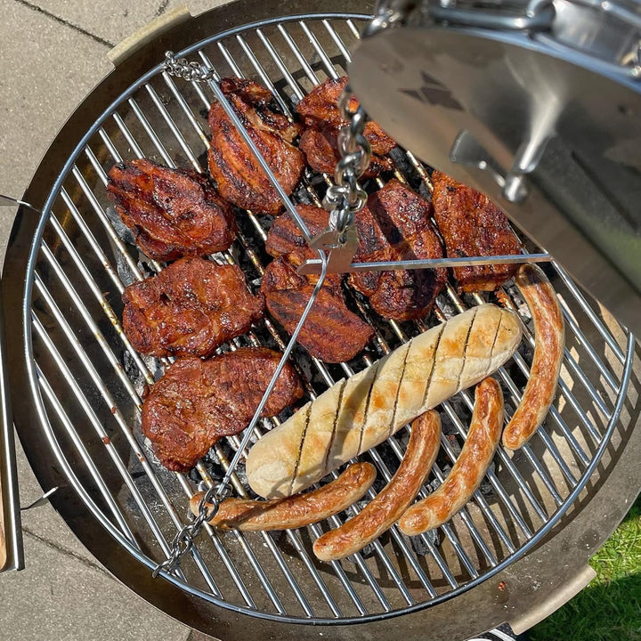 FENNEK Schwenkgrill Erweiterung für Feuerschale Allround | Grillrost Ø 56 cm | schraubenlose Montage