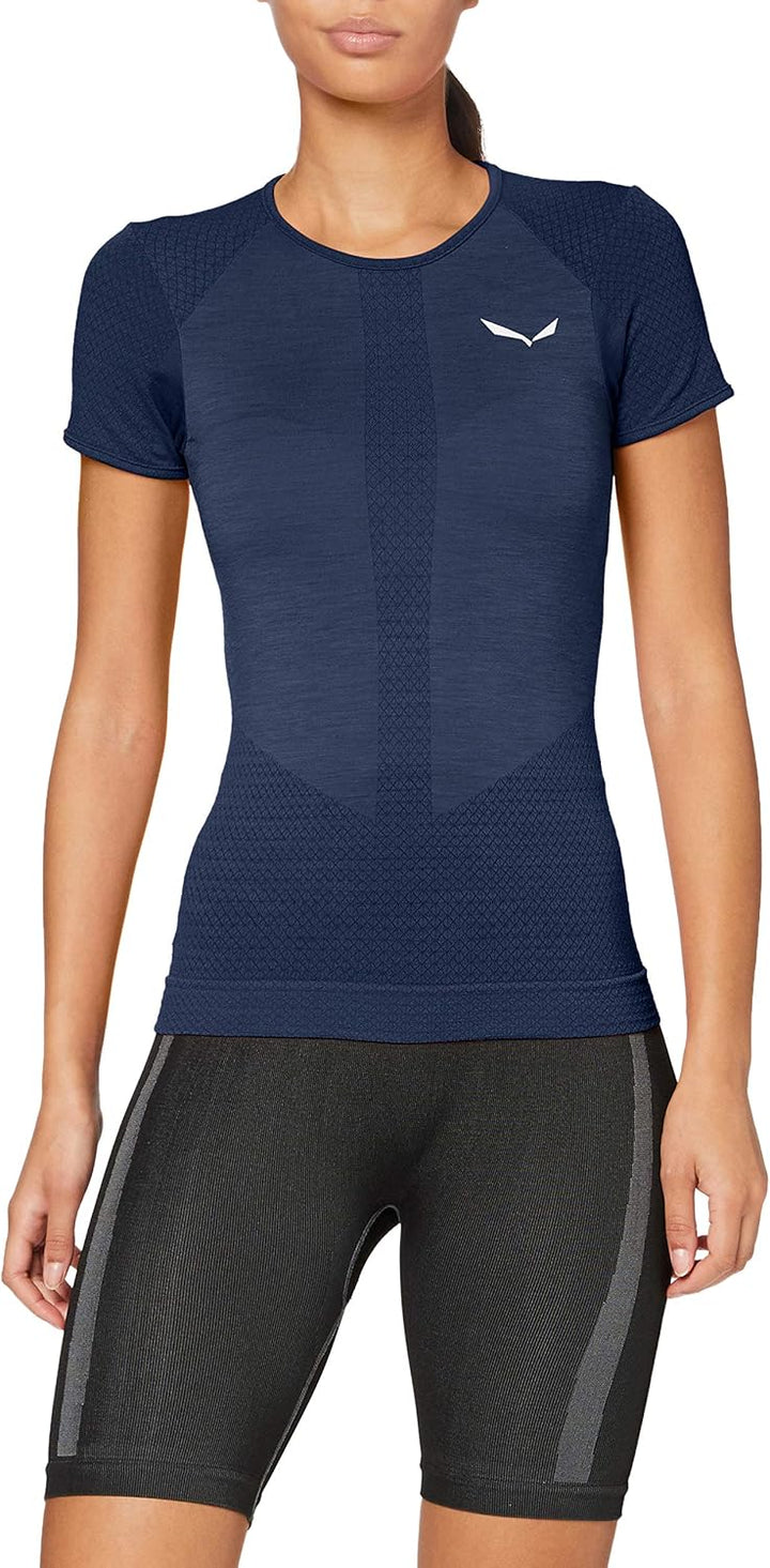 Salewa Damen Zebru Responsive Short Sleeve Women's Tee Blusen & T-Shirts L Dark Denim, L Dark Denim