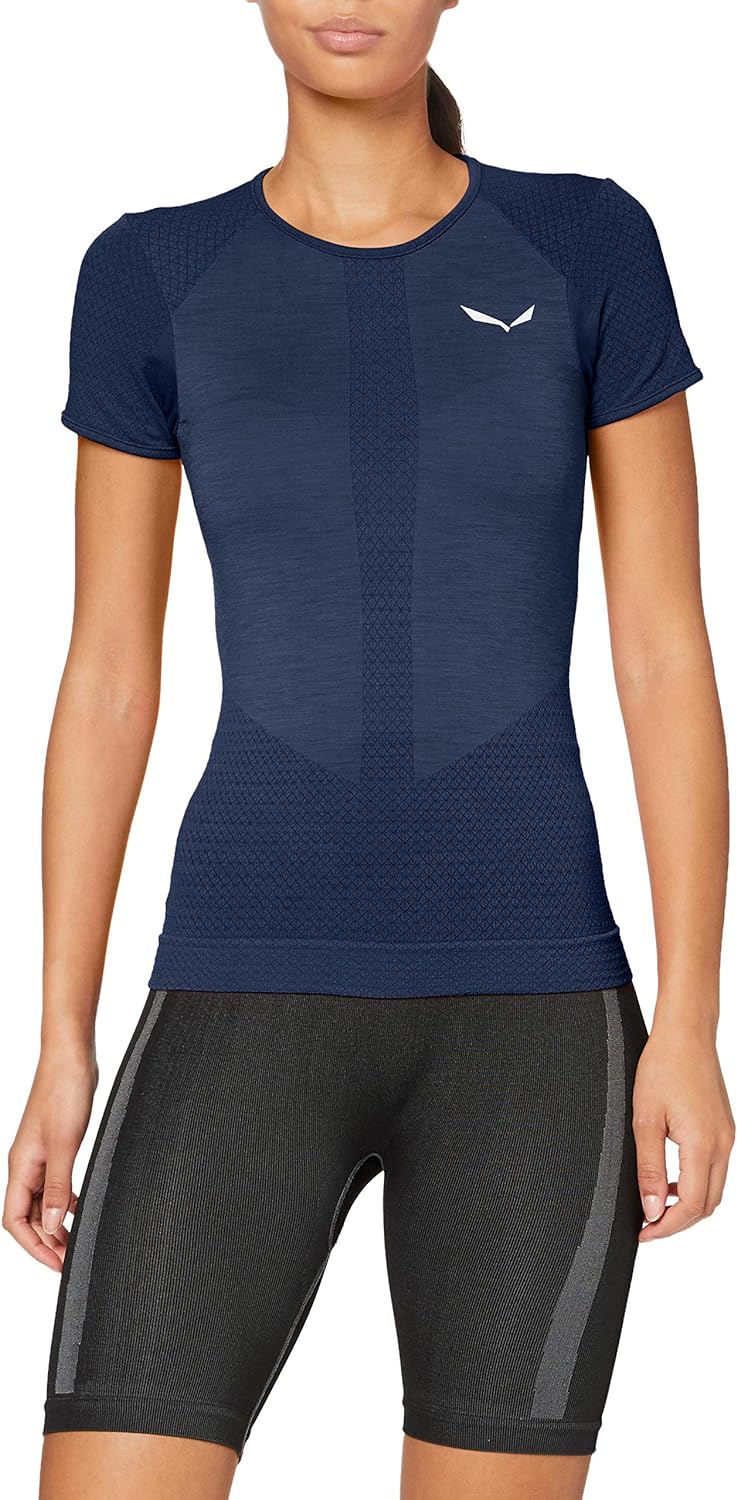 Salewa Damen Zebru Responsive Short Sleeve Women's Tee Blusen & T-Shirts XL Dark Denim, XL Dark Deni