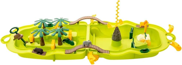 vidaXL Wasserspiel Koffer Jungle, Wasserbahn als Transportkoffer, Wasserspieltisch für Kinder ab 12