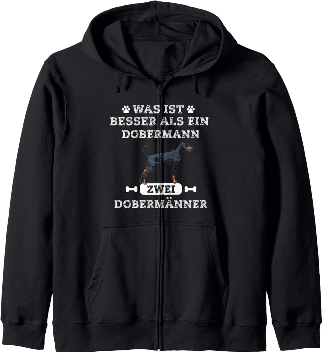 Zwei Dobermänner Hunde Design - Dobermann Geschenk Kapuzenjacke