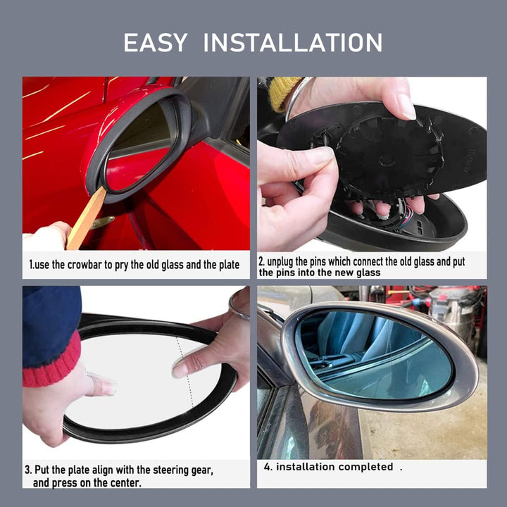 KYYET Seitenwindtür-Rückspiegelglas für E82 E90 E91 E92 E46 blau getönt (links und rechts) Left&Righ