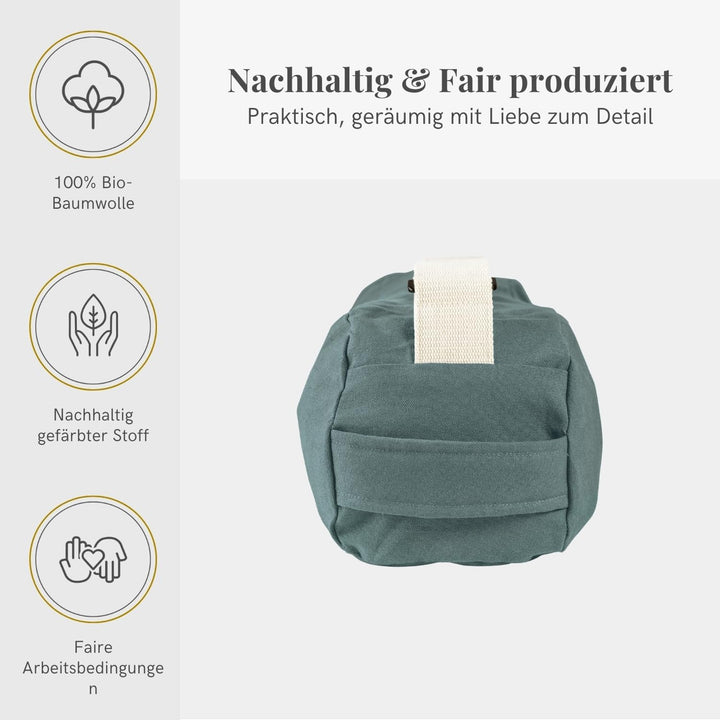 Lotuscrafts® Yogatasche PUNE aus Bio-Baumwolle, Fair &amp; Ökologisch, Ideale Yoga Tasche für Yogamatte
