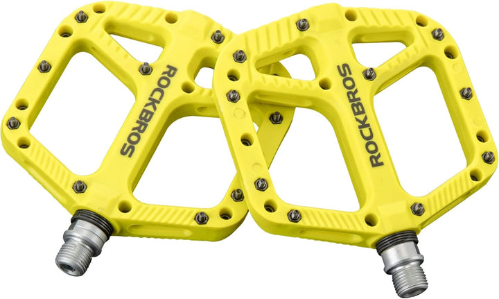 ROCKBROS Fahrradpedale Nylon Composite Flatpedale 9/16 MTB Pedale 3 Bearing rutschfest Wasserdicht A