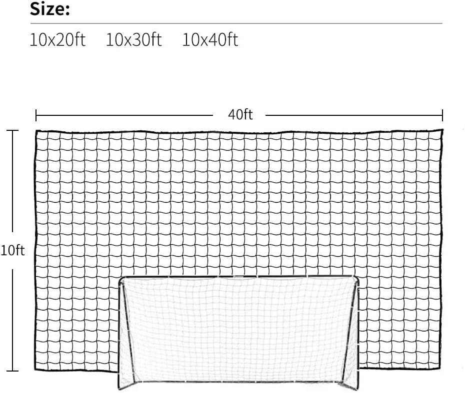 Aoneky Fussball Backstop Netz 3x3M/ 3x6M | quadratisches Netz 10x10cm No Knot | Fussball-Containment