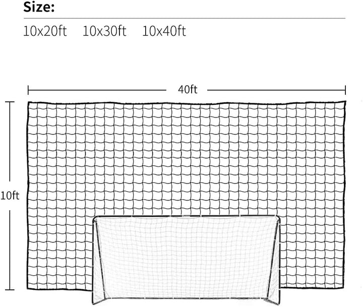 Aoneky Fussball Backstop Netz 3x3M/ 3x6M | quadratisches Netz 10x10cm No Knot | Fussball-Containment