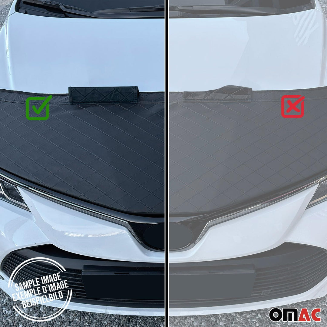 OMAC Haubenbra Steinschlagschutz Bonnet Bra kompatibel mit Opel Vivaro B 2014-2019 Schwarz Halb Schw