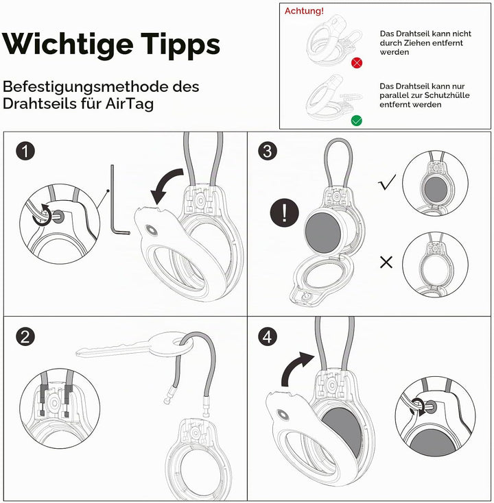 SPGUARD 2 Stück AirTag Hülle(AirTag 1/2) Kompatibel mit Apple AirTag Schlüsselanhänger,Air Tag Anhän