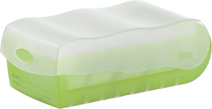 HAN Karteibox Croco A7, transl.-gelb mit 5 Stützen und 100 Karten (A7 | 2er Pack, Grün) A7 | 2er Pac