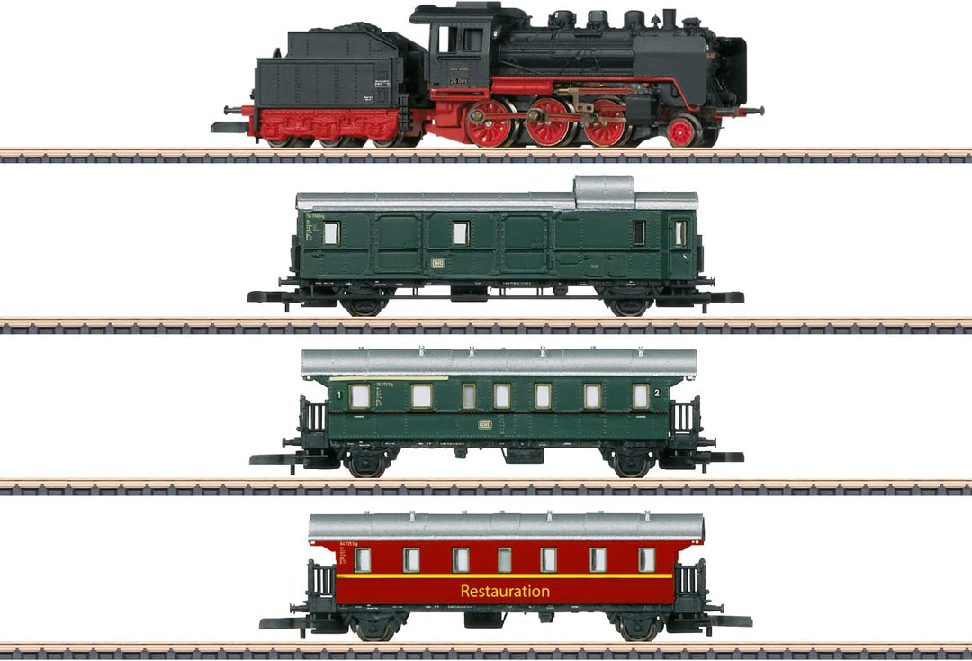 Märklin Modelleisenbahn Startpackung 81874 "Museums-Personenzug mit Dampflok BR 24 – Lokomotive Spur