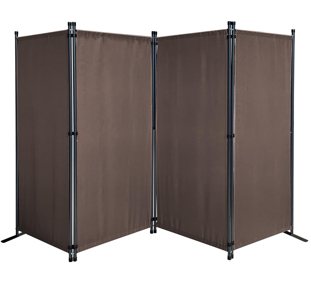 QUICK STAR Paravent 4 Teilig 165 x 220 cm Stoff Raumteiler Trennwand Balkon Sichtschutz Stellwand Fa
